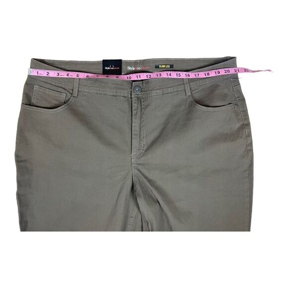 Style & Co Taupe High Rise Tummy Control Slim Jeans Size 22W NEW Stretch - Picture 3 of 7